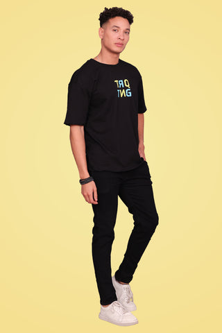 DRAGONFLY OVERSIZED TEE-SHIRT -  CLASSIC BLACK