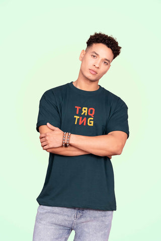 DRAGONFLY OVERSIZED TEE-SHIRT - TEAL GREEN