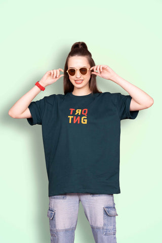DRAGONFLY OVERSIZED TEE-SHIRT - TEAL GREEN