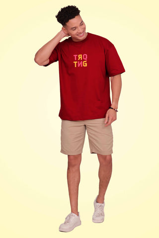 DRAGONFLY OVERSIZED TEE-SHIRT - BURGUNDY