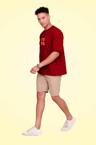 DRAGONFLY OVERSIZED TEE-SHIRT - BURGUNDY