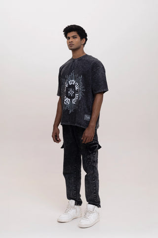 BARELY SANE OVERSIZED TEE-SHIRT - ASH STORM