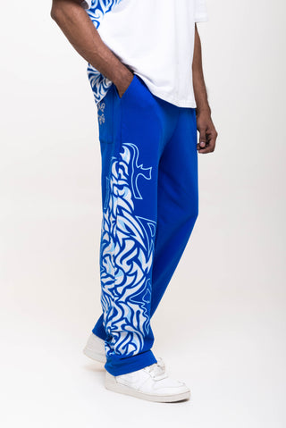 TURQTANG The Tattoo Theory Co-ord Set in Sapphire Smoke – Stylish and bold coordinated streetwear look.