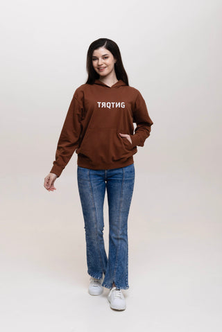 FIERCE OVERSIZED HOODIE - MAHOGANY