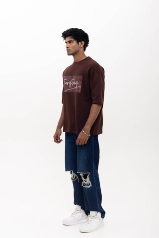 COCOA CRUSH OVERSIZED TEE-SHIRT -  CLASSIC CHESTNUT