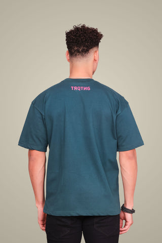 LIFE OVERSIZED TEE-SHIRT - TEAL GREEN