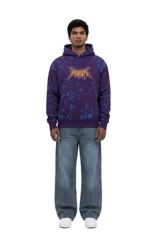 TURQTANG Primal Instinct Hoodie in Amethyst blaze – heavyweight oversized hoodie front view.
