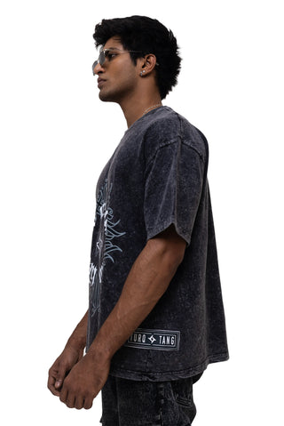 BARELY SANE OVERSIZED T-SHIRT - ASH STORM