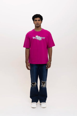 TURQTANG Back Talk Oversized T-Shirt in Code Rose – modern streetwear tee with premium comfort.