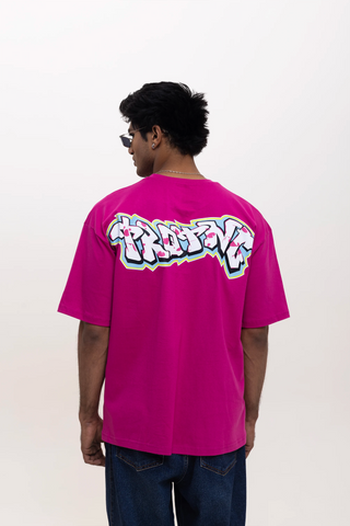 TURQTANG Back Talk Oversized T-Shirt in Code Rose – modern streetwear tee with premium comfort.