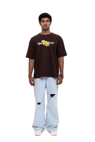 TURQTANG Back Talk Oversized T-Shirt in Code Earth – Earth-toned streetwear with premium comfort and effortless style.