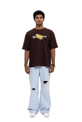TURQTANG Back Talk Oversized T-Shirt in Code Earth – Earth-toned streetwear with premium comfort and effortless style.