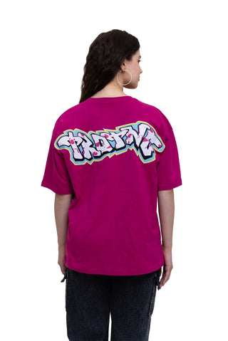 TURQTANG Back Talk Oversized T-Shirt in Code Rose – modern streetwear tee with premium comfort.