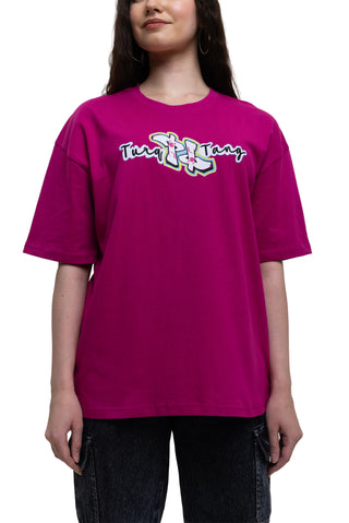 TURQTANG Back Talk Oversized T-Shirt in Code Rose – modern streetwear tee with premium comfort.