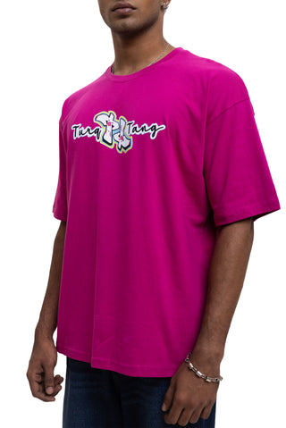 TURQTANG Back Talk Oversized T-Shirt in Code Rose – modern streetwear tee with premium comfort.