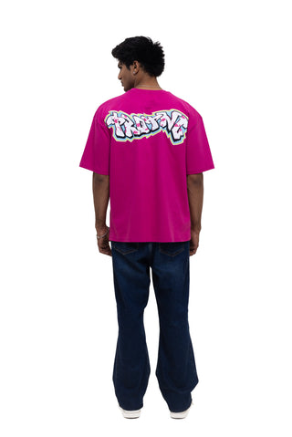 TURQTANG Back Talk Oversized T-Shirt in Code Rose – modern streetwear tee with premium comfort.