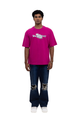 TURQTANG Back Talk Oversized T-Shirt in Code Rose – modern streetwear tee with premium comfort.