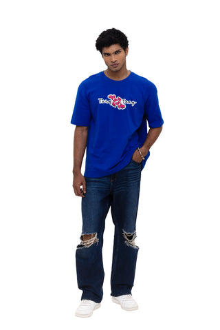 BACK TALK OVERSIZED T-SHIRT - CODE SAPPHIRE
