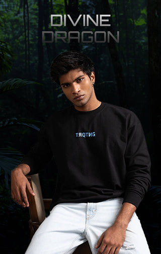 DIVINE DRAGON OVERSIZED SWEATSHIRT - CLASSIC BLACK
