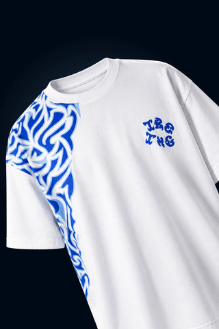 Oversized T-Shirt Sapphire Smoke-Smoking White