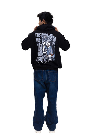 TURQTANG Fierce Oversized Hoodie in Classic Black – Effortless, cozy streetwear with confident vibes.