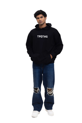 TURQTANG Fierce Oversized Hoodie in Classic Black – Effortless, cozy streetwear with confident vibes.