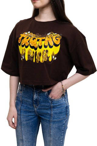 Turqtang's HEY HONEY CROP TOP - MOCHA MUSE