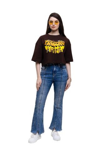 Turqtang's HEY HONEY CROP TOP - MOCHA MUSE