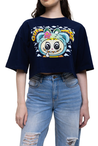 TURQTANG Iconic Crop Top Mini Mischief Edition in Mystic Navy – Edgy streetwear crop top with comfort.