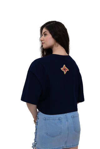 TURQTANG Eye Candy Crop Top in Mystic Navy – trendy streetwear crop top with effortless comfort.