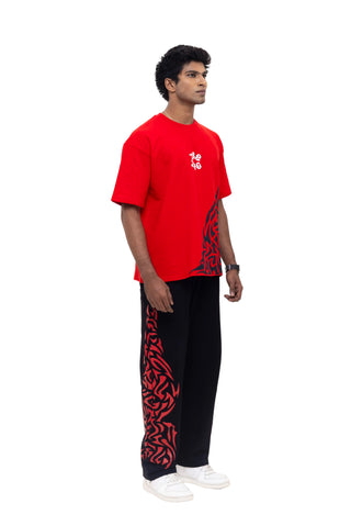 TURQTANG Obsidian Flame Joggers in Obsidian Black – bold and comfortable streetwear joggers.