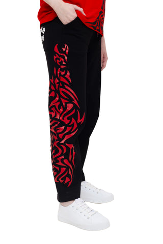 TURQTANG Obsidian Flame Joggers in Obsidian Black – bold and comfortable streetwear joggers.