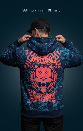 Primal Instinct Hoodie by TURQTANG in Midnight Glitch – premium oversized hoodie with refined streetwear comfort.