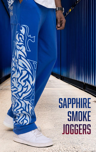TurqTang's SAPPHIRE SMOKE JOGGERS - SAPPHIRE BLUE