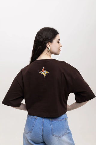 COMIC CODE CROP TOP - MOCHA MUSE