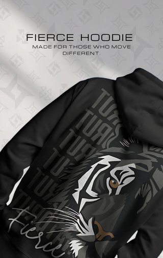 Turqtang black hoodie with tiger design print, best hoodie for the winters