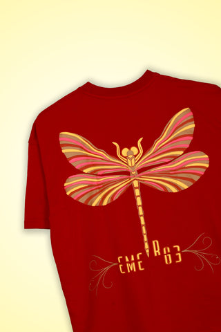 DRAGONFLY OVERSIZED TEE-SHIRT - BURGUNDY