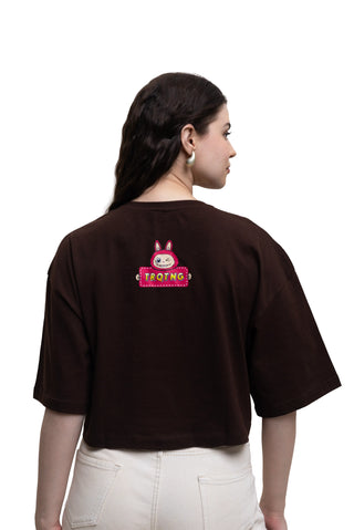 TURQTANG Iconic Crop Top Mini Mischief Edition in Walnut Whimsy – Playful and trendy crop top.