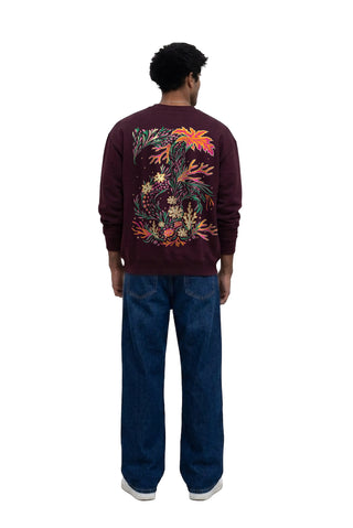 CORAL CREST OVERSIZED SWEATSHIRT - IMPERIAL WINE