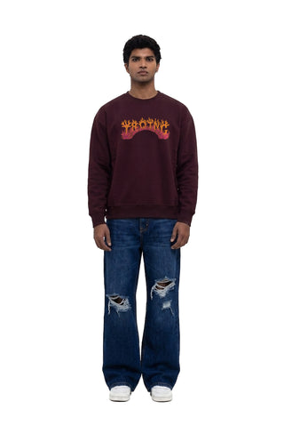 CORAL CREST OVERSIZED SWEATSHIRT - IMPERIAL WINE