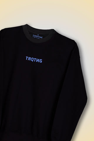 Front view of Divine Dragon Oversized Sweatshirt unisex sweatshirt in classic black color