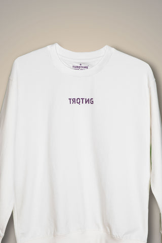 Front view of Divine Dragon Oversized Sweatshirt unisex sweatshirt in pastel cream color
