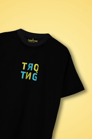 Mockup showing front view of Dragonfly Oversized Tee-Shirt unisex T-shirt in classic black color