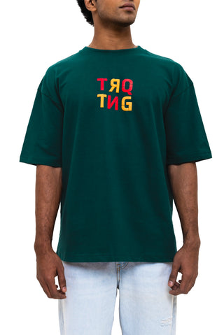 TURQTANG Dragonfly Oversized T-Shirt in Teal Green – Vibrant comfort wear inspired by nature.