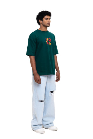 TURQTANG Dragonfly Oversized T-Shirt in Teal Green – Vibrant comfort wear inspired by nature.