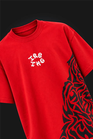 Oversized T-Shirt Obsidian Flame-Flaming Red