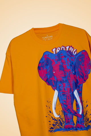 ELEPHANTASTIC OVERSIZED TEE-SHIRT - GOLDEN HONEY