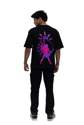 TURQTANG Lets Rock Oversized T-Shirt in Classic Black – Premium streetwear for effortless comfort.