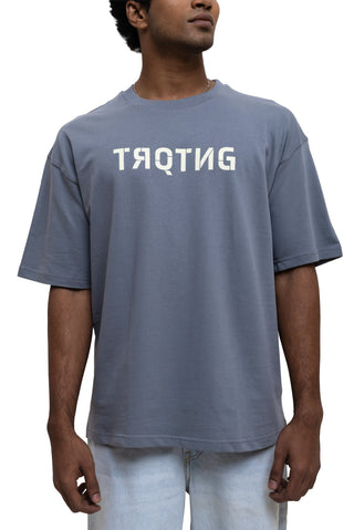 TURQTANG Lets Rock Oversized T-Shirt in Steel Grey – Stylish and comfortable streetwear tee.