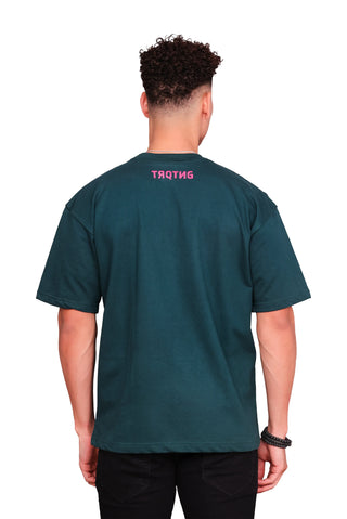 TURQTANG Life Oversized T-Shirt in Teal Green – Effortless streetwear with a vibrant edge.